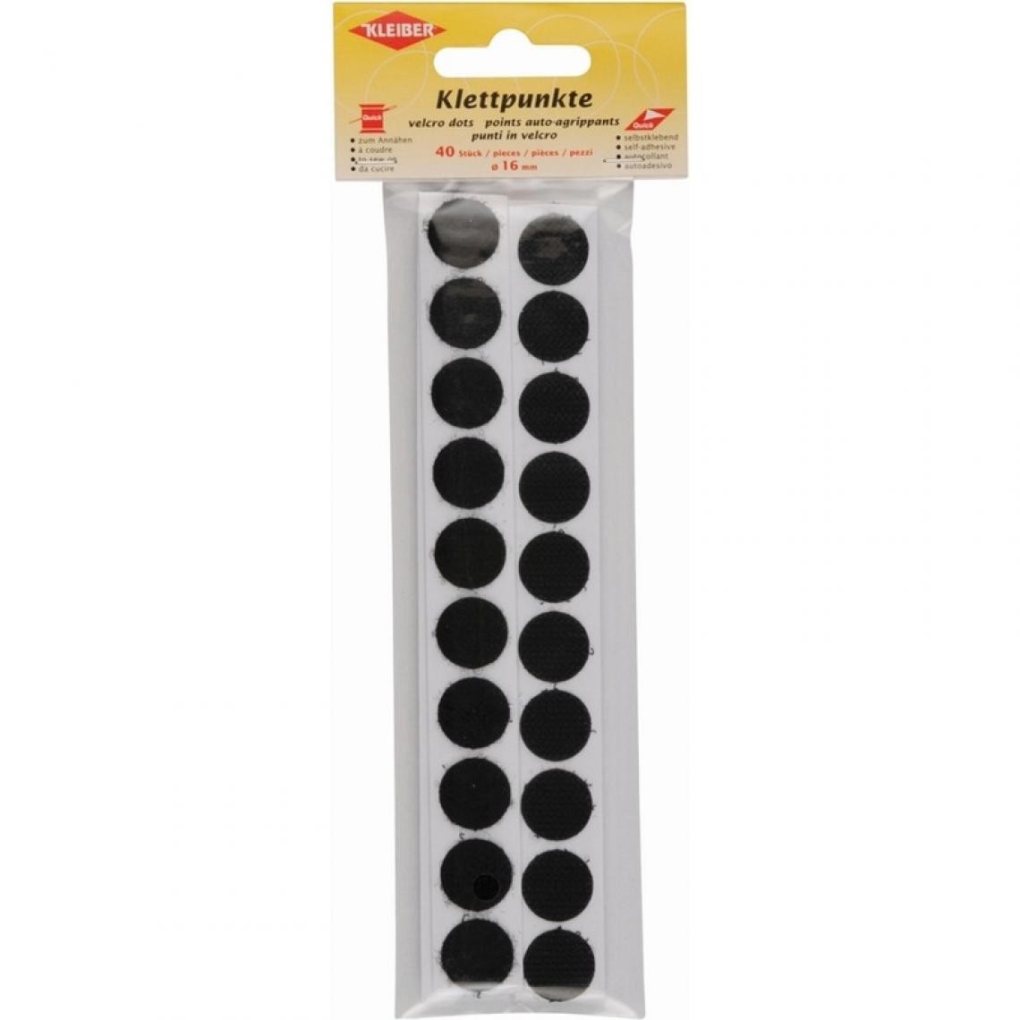 KLEIBER - KLEIBER Pastilles auto-agrippantes, diamètre : 16 mm, noir () - Kits de déménagement