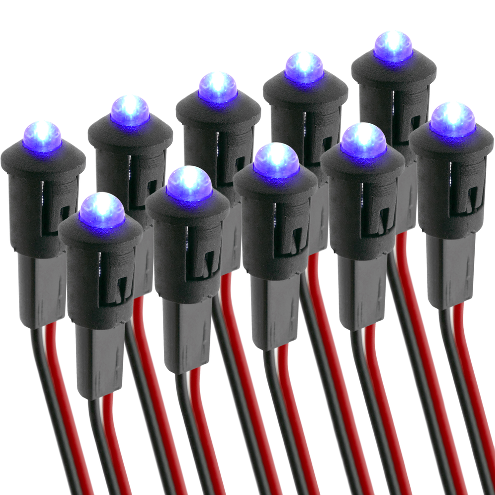 Bematik - Lampe voyant LED 8mm 12VDC Pilote de couleur bleu 10-pack - Ampoules LED