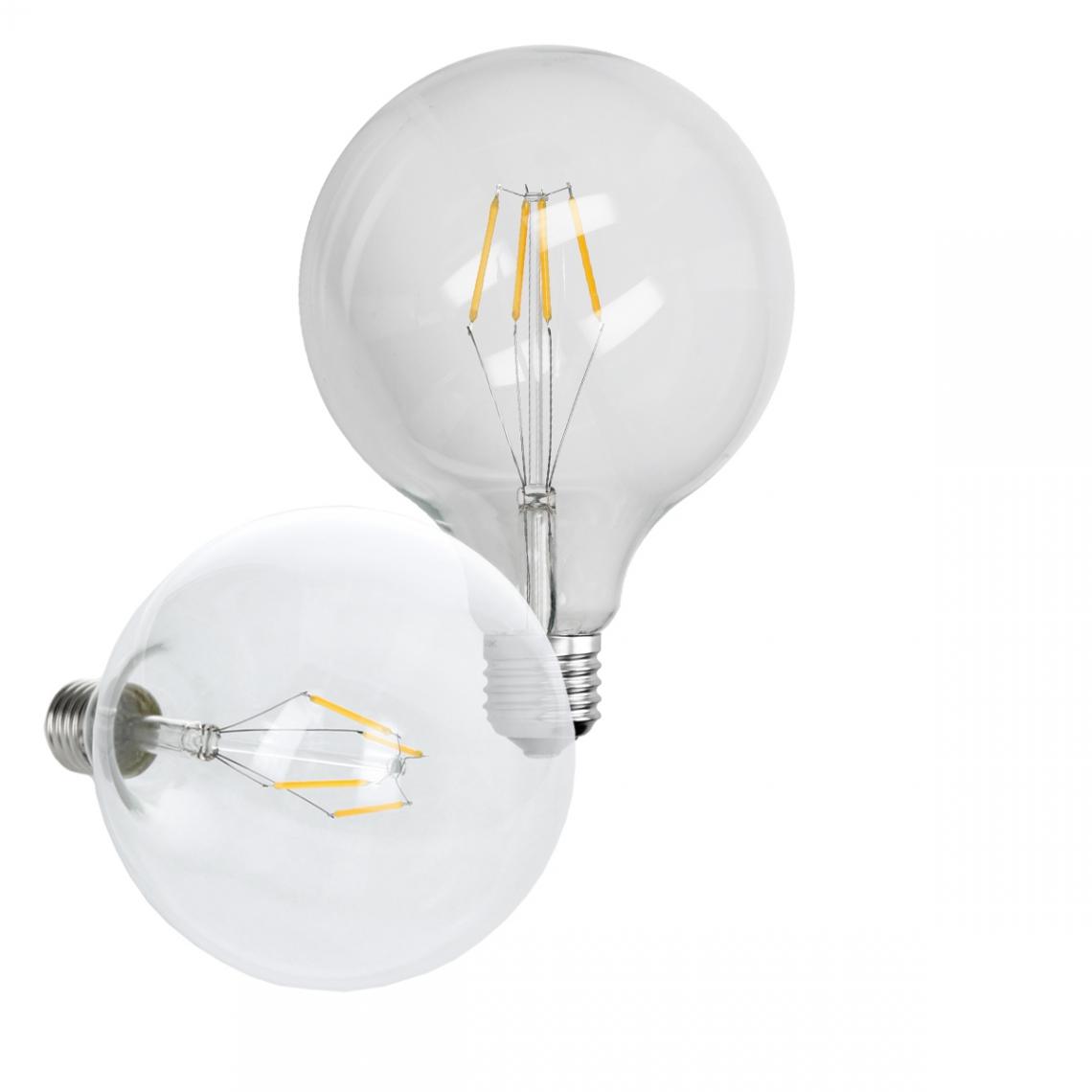 Ecd Germany - ECD Germany 1 x LED Filament de l'ampoule E27 Edison 4W 125 mm 403 Lumen Angle de courant alternatif 120 ° 220-240 V reste caché et remplace 20W Lampe incandescente blanc chaud - Ampoules LED