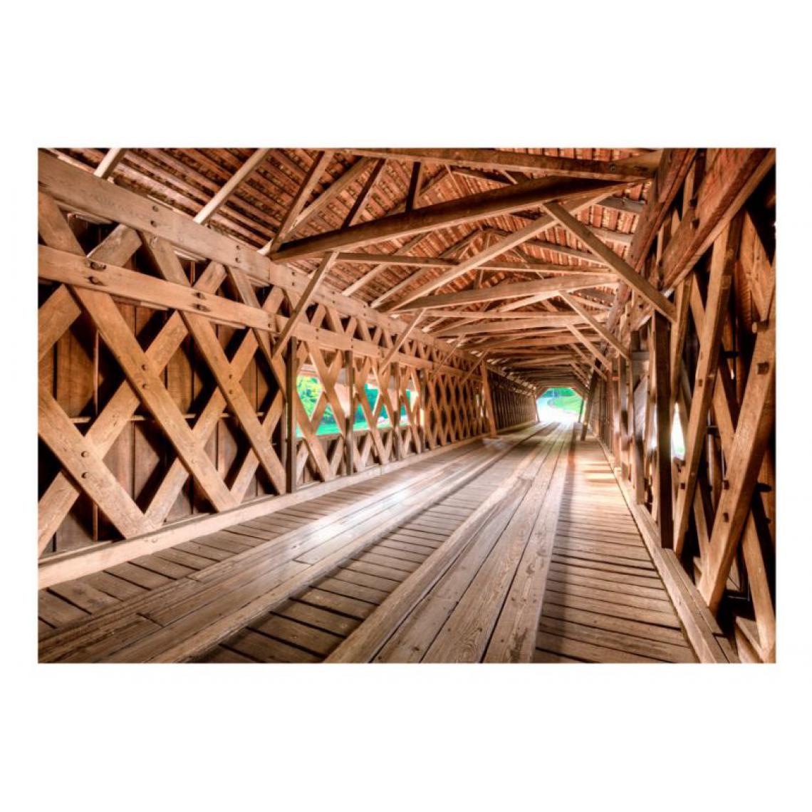 Artgeist - Papier peint - Wooden Bridge .Taille : 200x140 - Papier peint