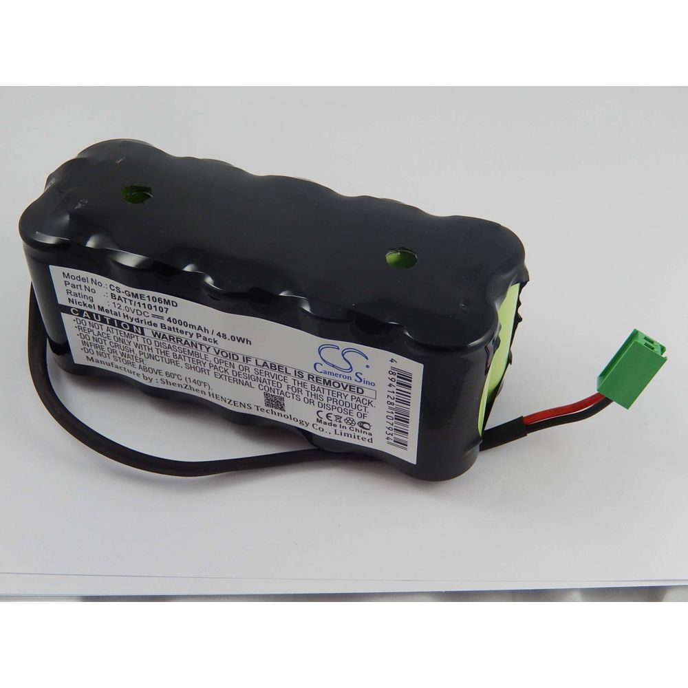 Vhbw - vhbw Batterie NiMH 4000mAh (12V) pour la technique médicale, moniteur GE Eagle Monitor 1000, 1006, 1008, 1009 comme BATT/110107, 120107, 406679-003. - Piles spécifiques