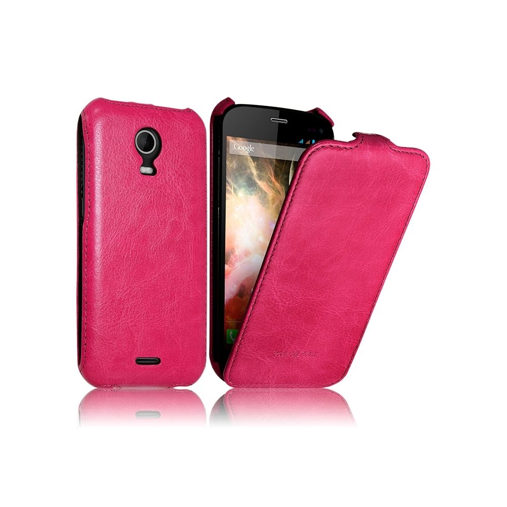 Karylax - Etui Rigide à Clapet pour Wiko Darkmoon Couleur Rose Fushia + Film de Protection - Autres accessoires smartphone