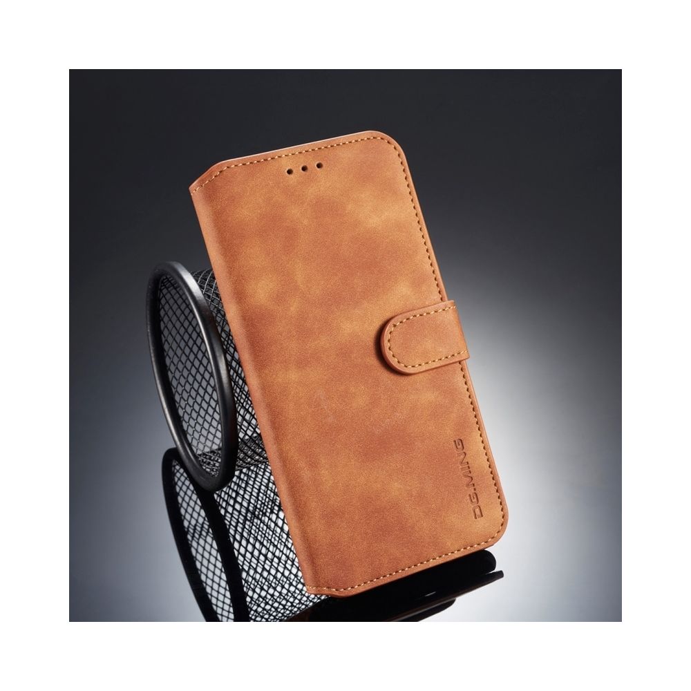 Wewoo - Coque Etui à rabat horizontal côté huile pour iPhone XS / X, avec support, logements pour cartes et portefeuille (Marron) - Coque, étui smartphone