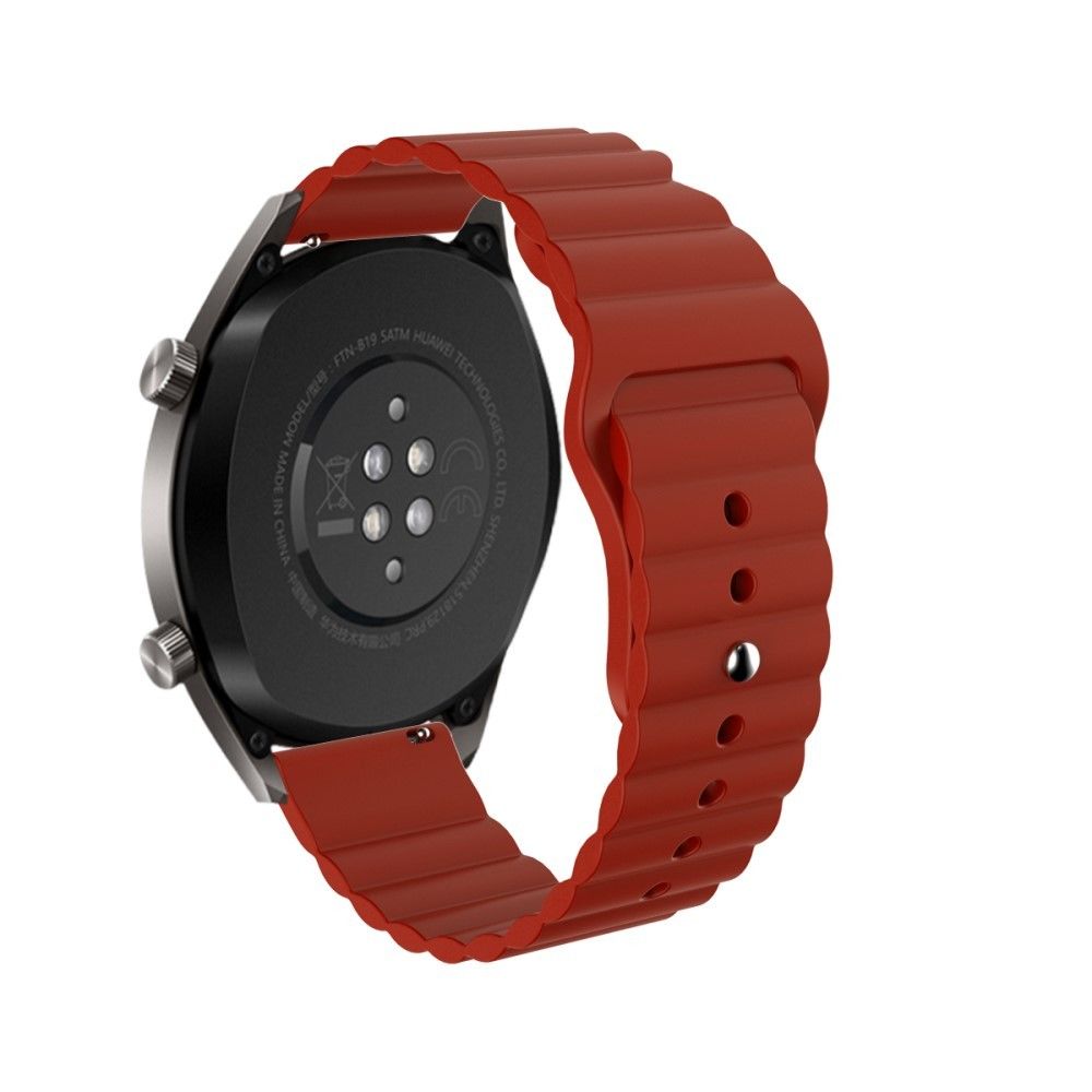 Generic - Bracelet en silicone Boucle inversée de 22 mm rouge vin pour votre Samsung Gear S3/Galaxy Watch 46mm/Huawei GT2 46mm/Huami Amazfit 1/2 - Accessoires bracelet connecté