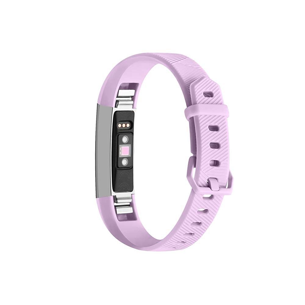 Wewoo - Bracelet pour montre connectée Dragonne en silicone de couleur solide FITBIT Alta / HR violet clair - Bracelet connecté