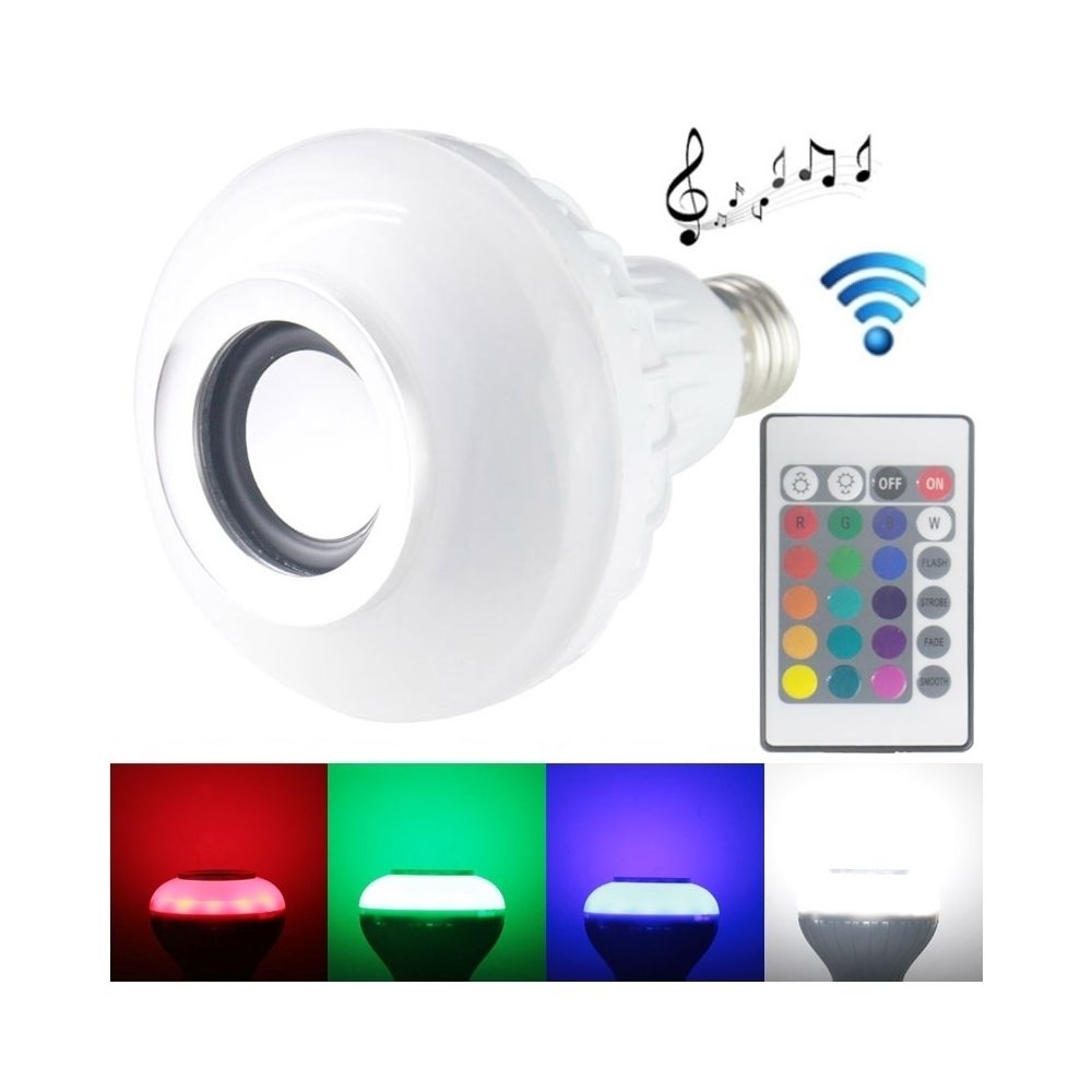 Wewoo - Ampoule connectée Haut-parleur de Bluetooth de lampes de la lumière E27 RVB LED avec à télécommande - Ampoule connectée