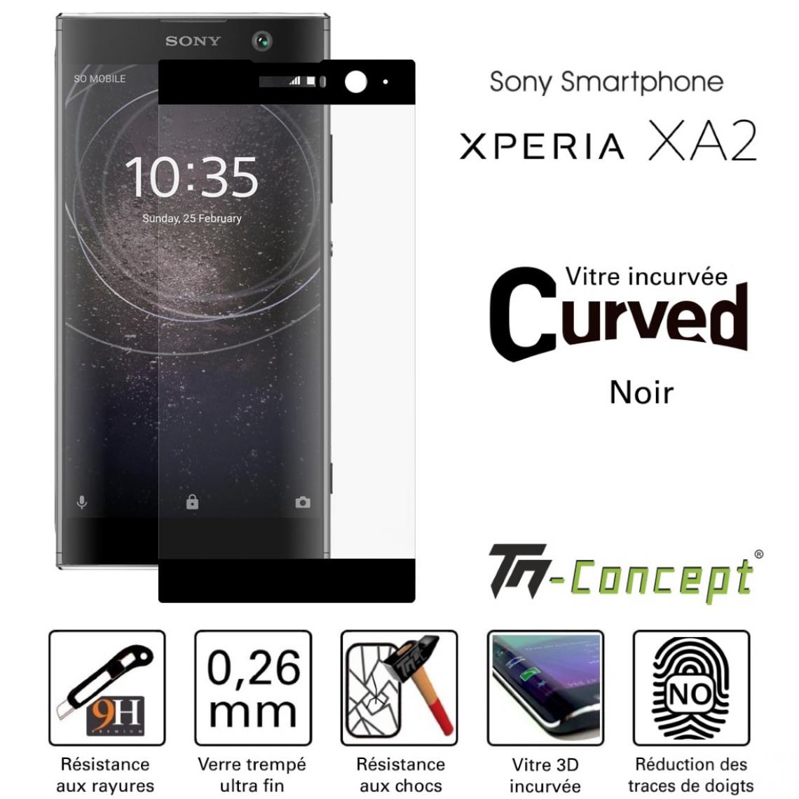 Tm Concept - Verre trempé 3D - Sony Xperia XA2 - Noir - TM Concept® - Protection écran smartphone