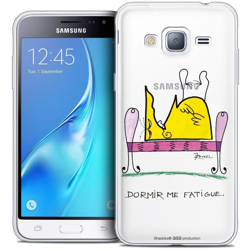 Caseink - Coque Housse Etui Samsung Galaxy J3 2016 (J320) [Crystal HD Collection Les Shadoks ? Design Dormir - Rigide - Ultra Fin - Imprimé en France] - Coque, étui smartphone