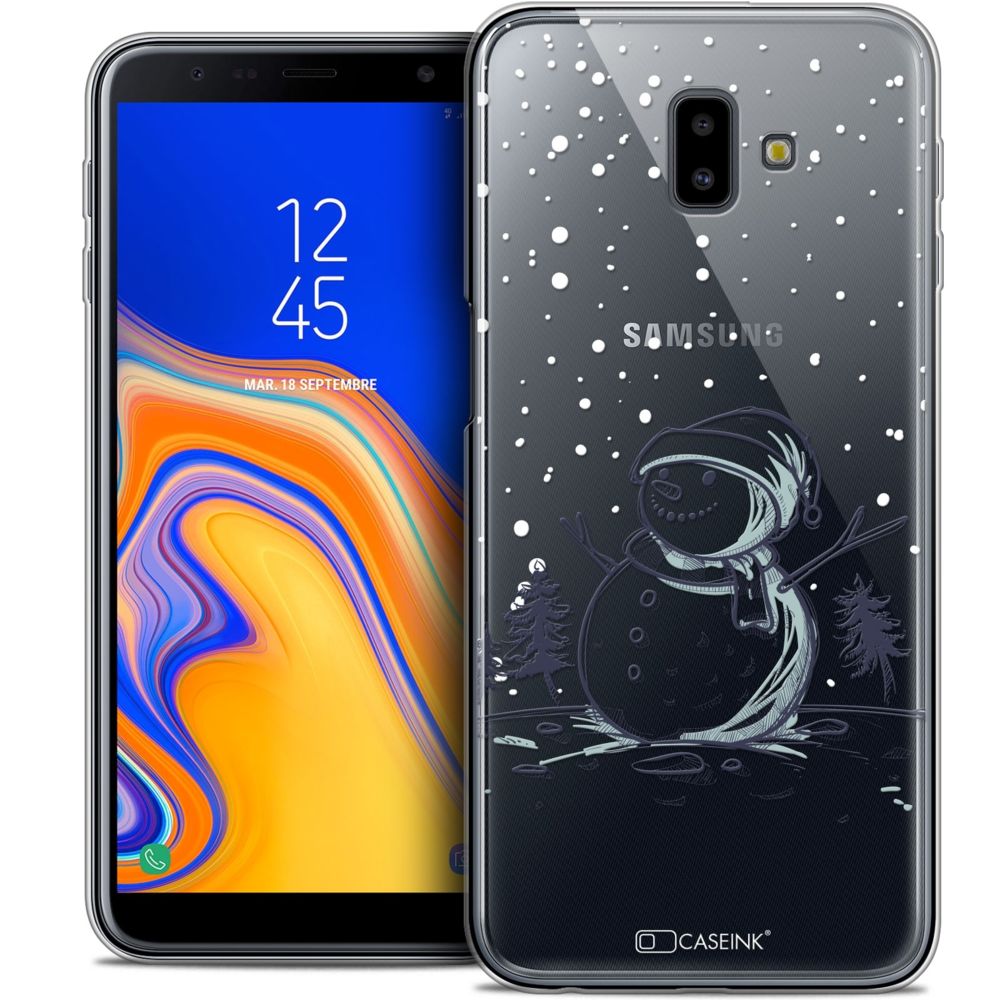Caseink - Coque Housse Etui Pour Samsung Galaxy J6 Plus J6+ (6.4 ) [Crystal Gel HD Collection Noël 2017 Design Bonhomme de Neige - Souple - Ultra Fin - Imprimé en France] - Coque, étui smartphone