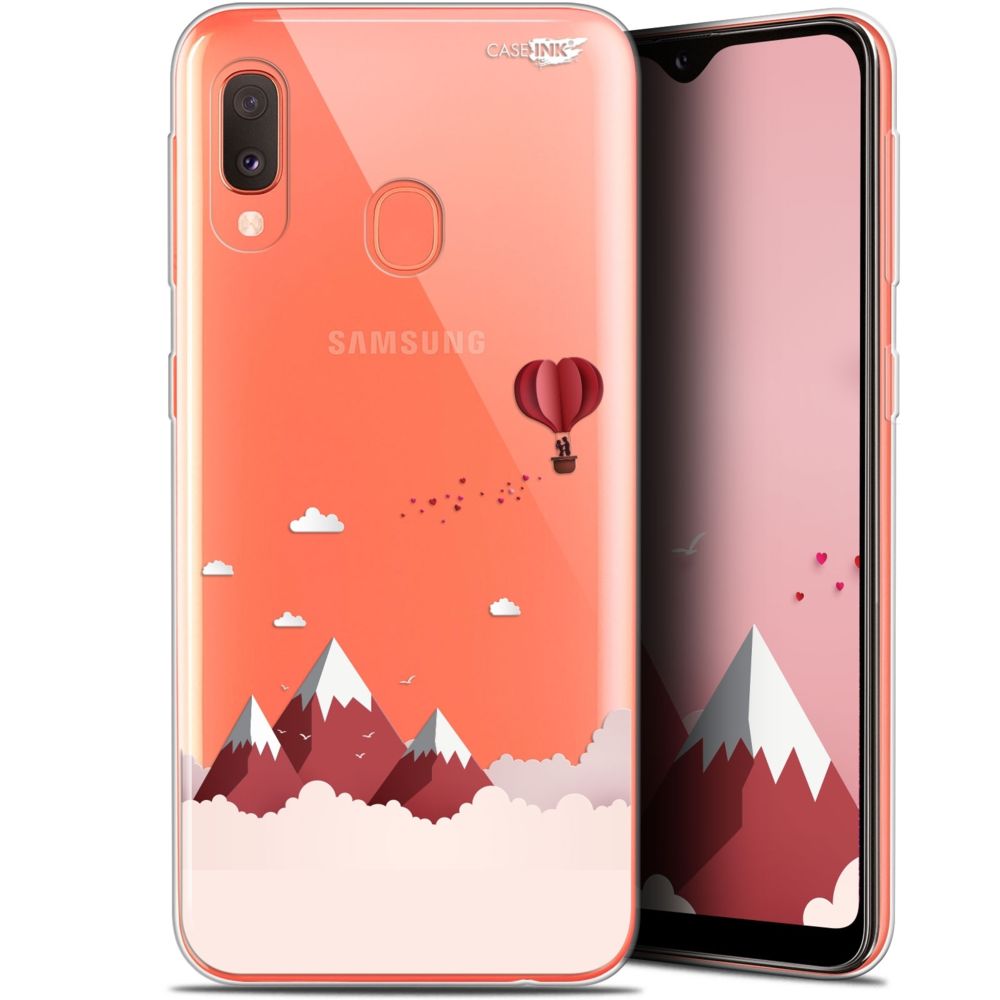 Caseink - Coque arrière Samsung Galaxy A20E (5.8 ) Gel HD [ Nouvelle Collection - Souple - Antichoc - Imprimé en France] Montagne En Montgolfière - Coque, étui smartphone