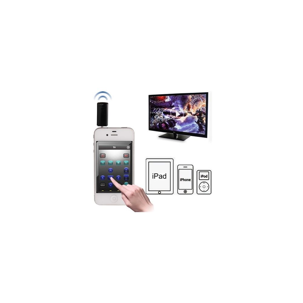 Wewoo - Télécommande noir pour iPhone 6 et 6 Plus / 5 / 4 4S / 3G / 3GS, iPad 4 / Nouvel 3 / 2 / , iPod touch Smart Universel IR Il peut contrôler TV, DVD, STB, - Autres accessoires smartphone