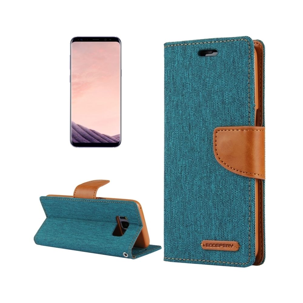 Wewoo - Housse Étui vert pour Samsung Galaxy S8 + / G9550 toile horizontale flip en cuir avec fentes CANVAS DIARY cartes et porte-monnaie support - Coque, étui smartphone