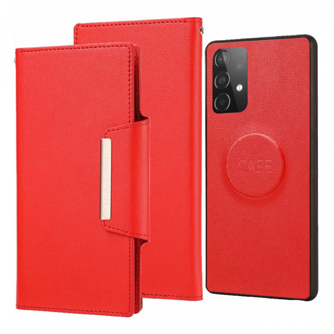 Other - Coque en TPU + PU avec intérieur amovible rouge pour votre Samsung Galaxy A52 5G/4G - Coque, étui smartphone