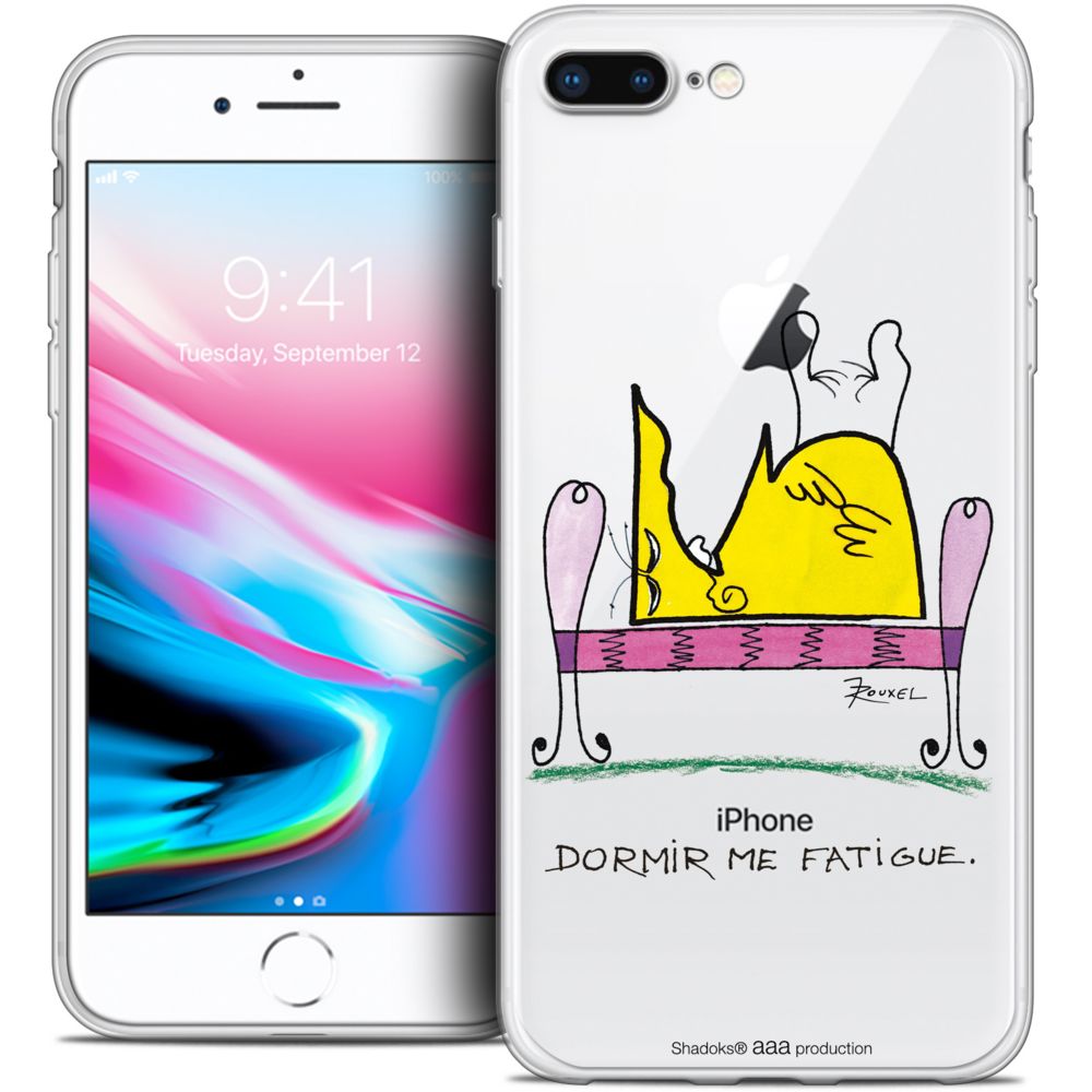 Caseink - Coque Housse Etui Apple iPhone 7 Plus (5.5 ) [Crystal Gel HD Collection Les Shadoks ? Design Dormir - Souple - Ultra Fin - Imprimé en France] - Coque, étui smartphone