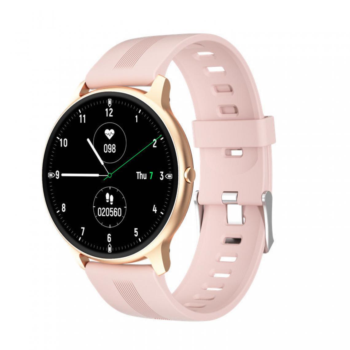 Chronotech Montres - Chronus Ladies Smartwatch, Bluetooth 5.0 Activity Tracker with Heart Rate Pedometer Smartwatch(Rose) - Montre connectée