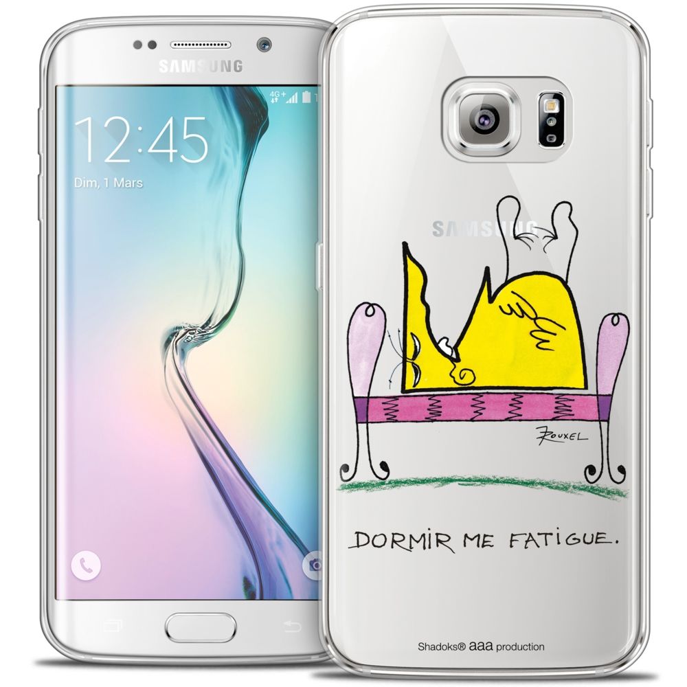 Caseink - Coque Housse Etui Samsung Galaxy S6 Edge [Crystal HD Collection Les Shadoks ? Design Dormir - Rigide - Ultra Fin - Imprimé en France] - Coque, étui smartphone