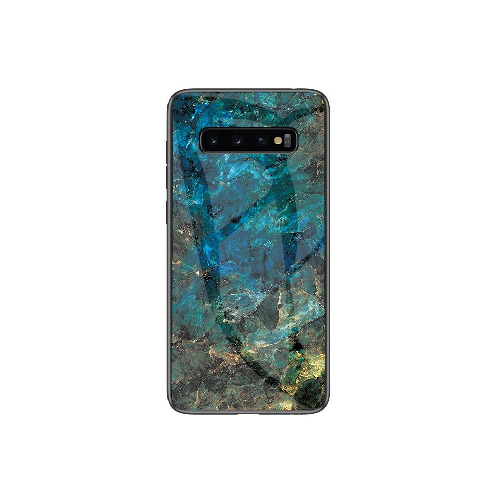 marque generique - Etui en TPU de style marbre pour Samsung Galaxy S10+/ S10 Plus/ S10 Plus - Émeraude - Coque, étui smartphone