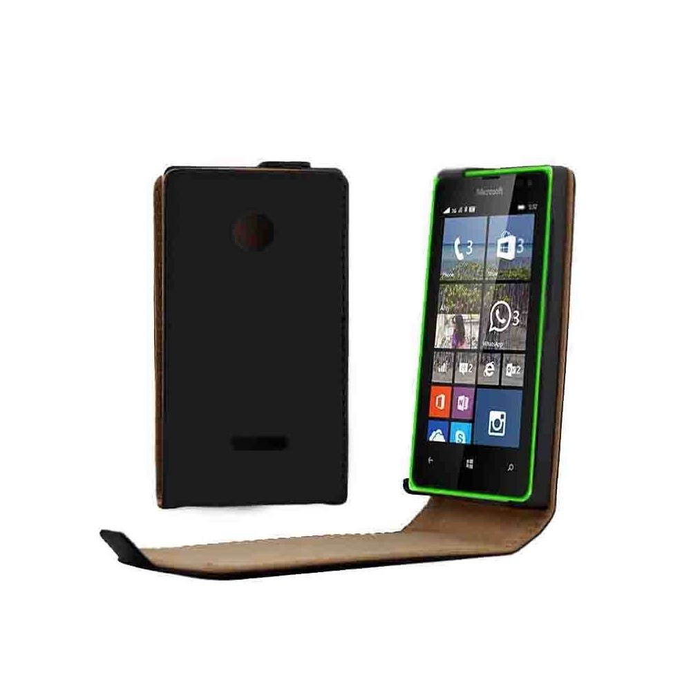 Wewoo - Housse Étui noir pour Microsoft Lumia 532 en cuir à bouton magnétique Flip vertical - Coque, étui smartphone