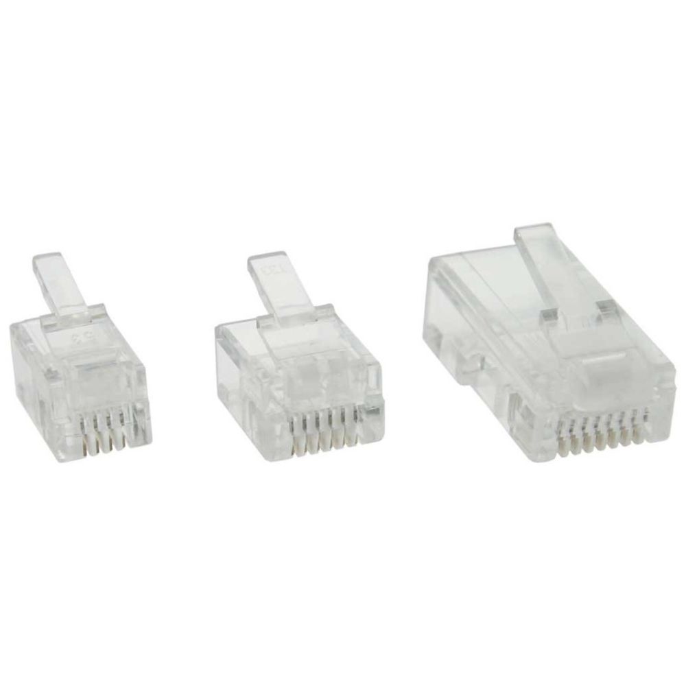 Inline - Fiche modulaire InLine® 8P8C RJ45 pour sertir le câble rond RNIS 100 pcs. pack - Accessoires Téléphone Fixe
