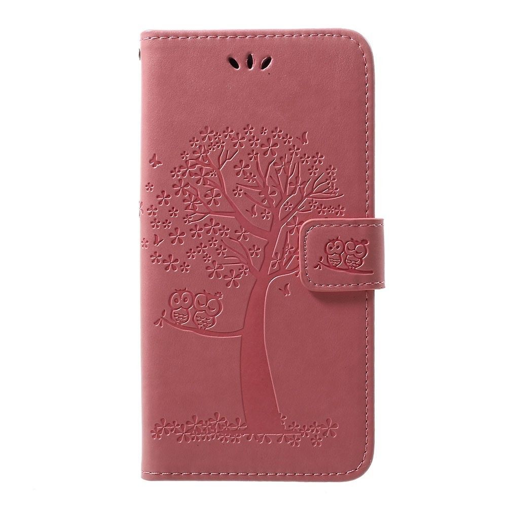 marque generique - Etui en PU chouette arboricole rose pour Samsung Galaxy A50 - Coque, étui smartphone