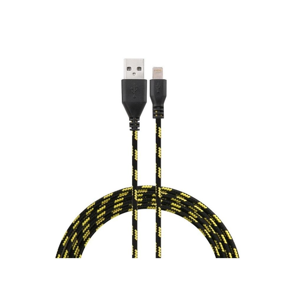 Shot - Cable Tresse 3m pour IPHONE Xr Chargeur Connecteur Lighting USB APPLE Tissu Tisse Lacet Fil Nylon (NOIR) - Chargeur secteur téléphone