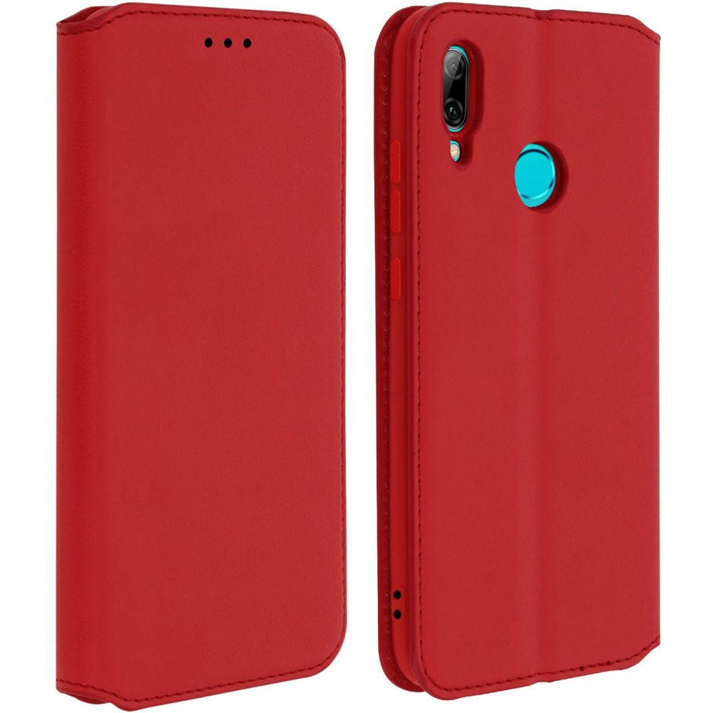 Avizar - Housse Huawei P Smart 2019 / Honor 10 Lite Étui Porte-carte Fonction Stand rouge - Coque, étui smartphone