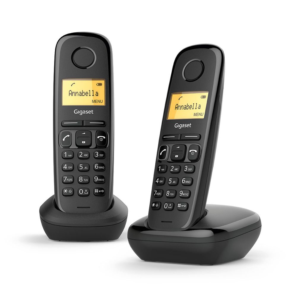 Gigaset - Téléphone sans fil Duo A170 - Noir - Téléphone fixe-répondeur
