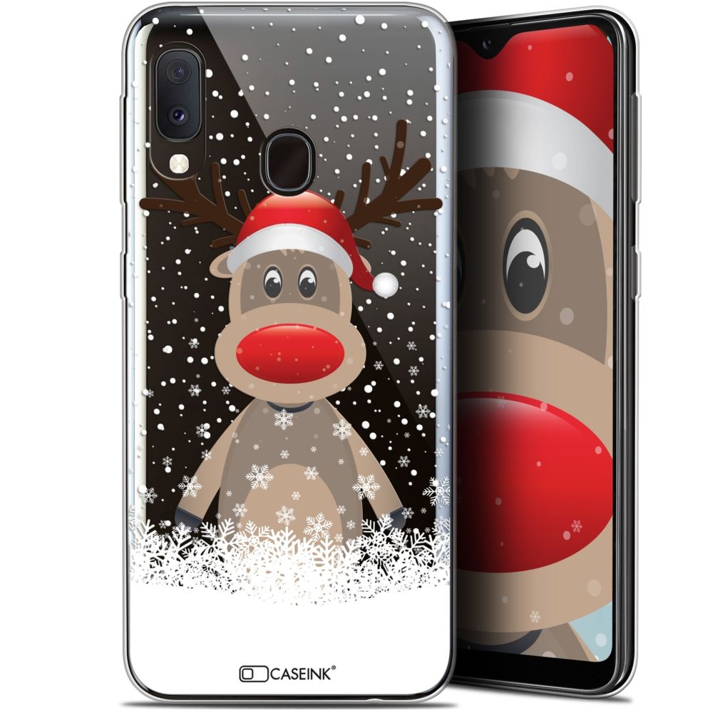 Caseink - Coque Pour Samsung Galaxy A20E (5.8 ) [Gel HD Collection Noël 2017 Design Cerf au Bonnet - Souple - Ultra Fin - Imprimé en France] - Coque, étui smartphone