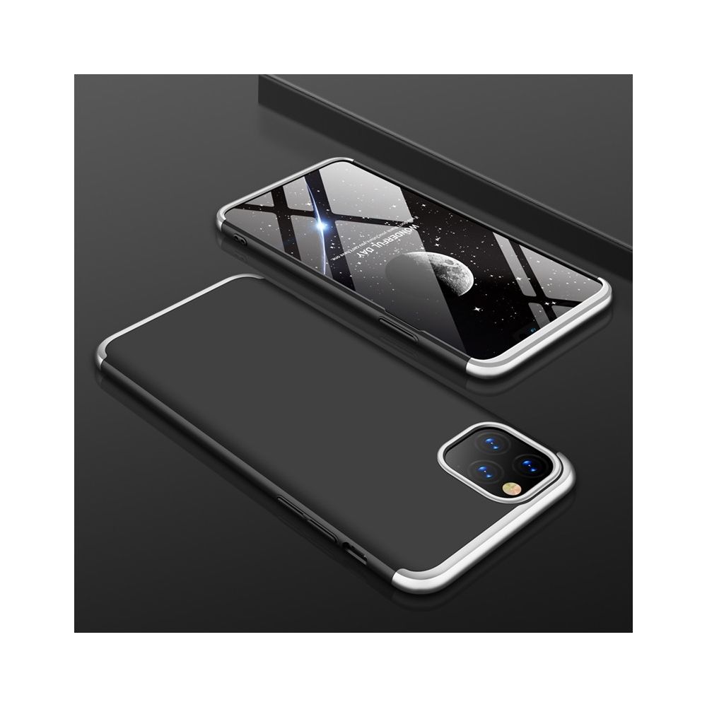 Wewoo - Coque Rigide Pour iPhone 11 Pro Étui de protection à couverture complète PC à trois étages + Kit de film frontal en verre trempé Noir argenté - Coque, étui smartphone