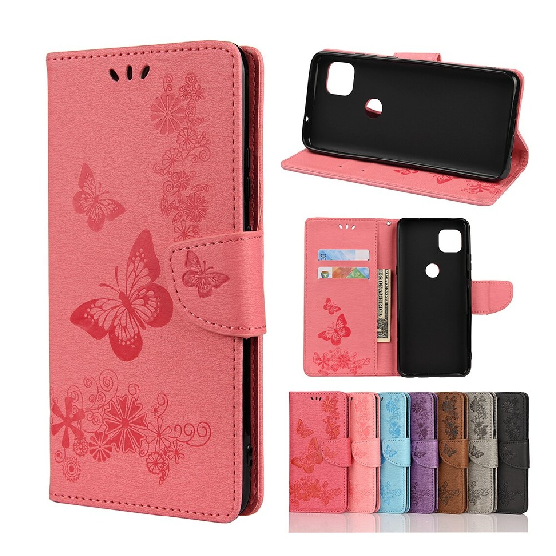 Other - Etui en PU impression de motif papillon rose pour votre Motorola Moto G9 Power - Coque, étui smartphone
