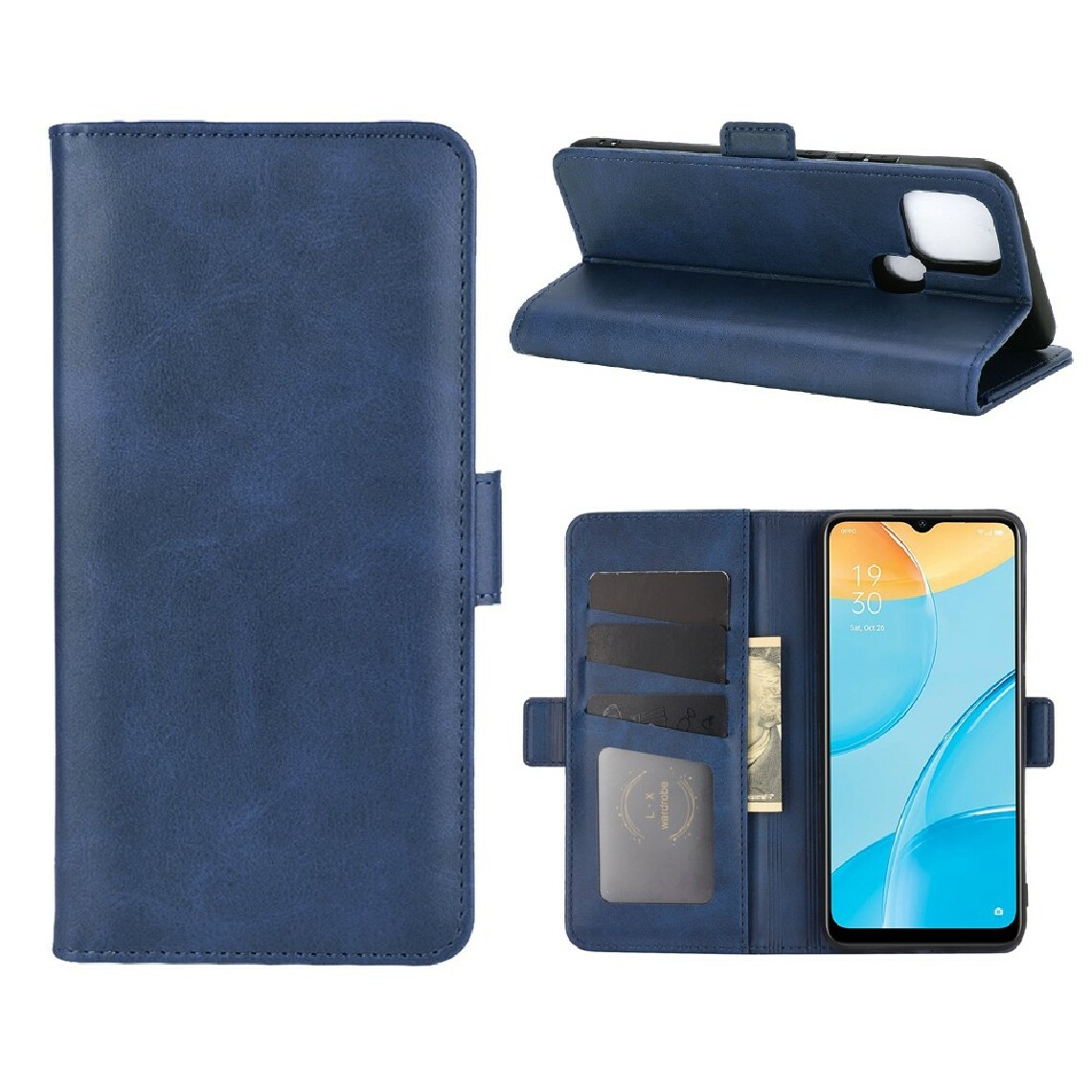 Other - Etui en PU fermoir magnétique latéral bleu pour votre OPPO A15 - Coque, étui smartphone