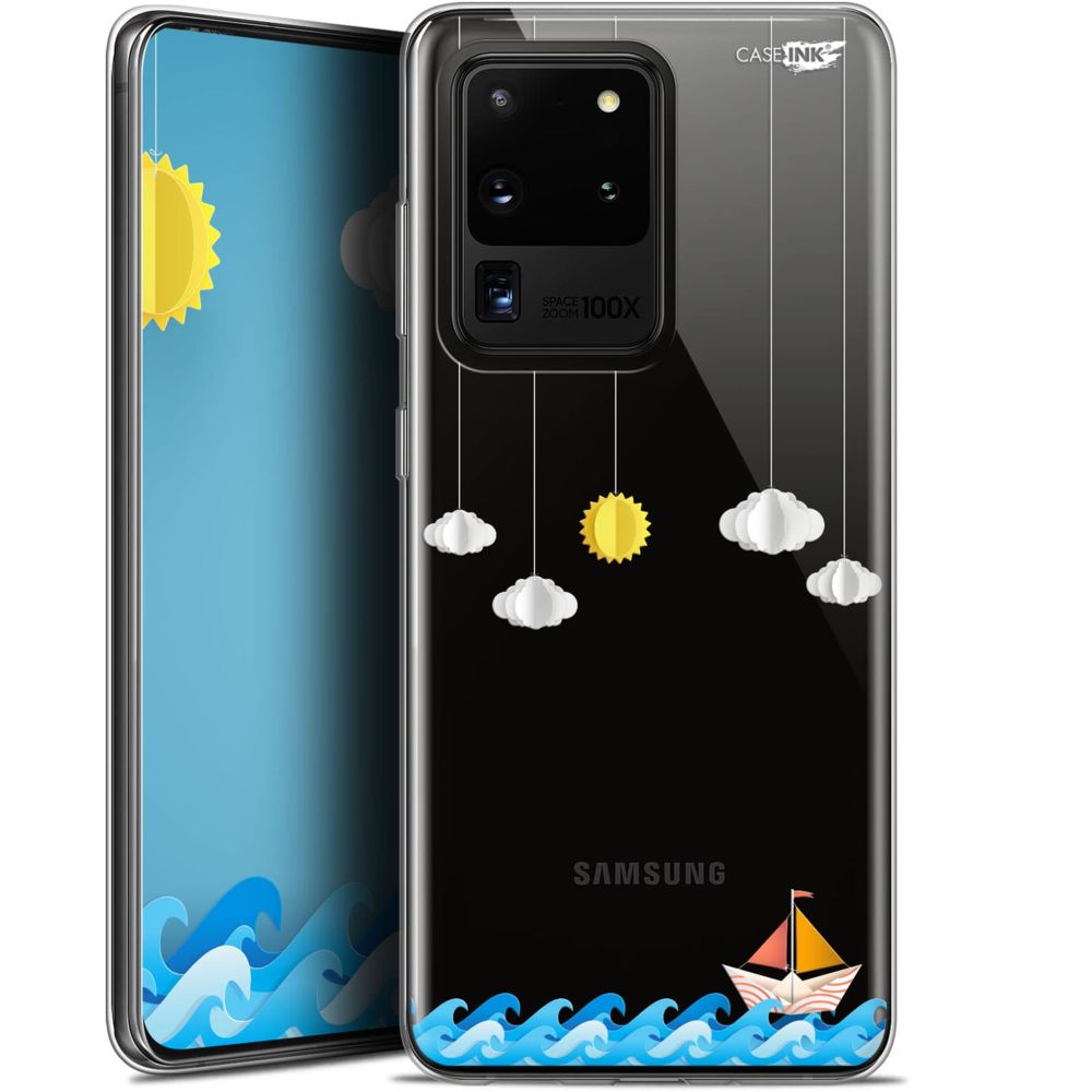 Caseink - Coque arrière Samsung Galaxy S20 Ultra (6.9 ) Gel HD [ Nouvelle Collection - Souple - Antichoc - Imprimé en France] Petit Bateau en Mer - Coque, étui smartphone
