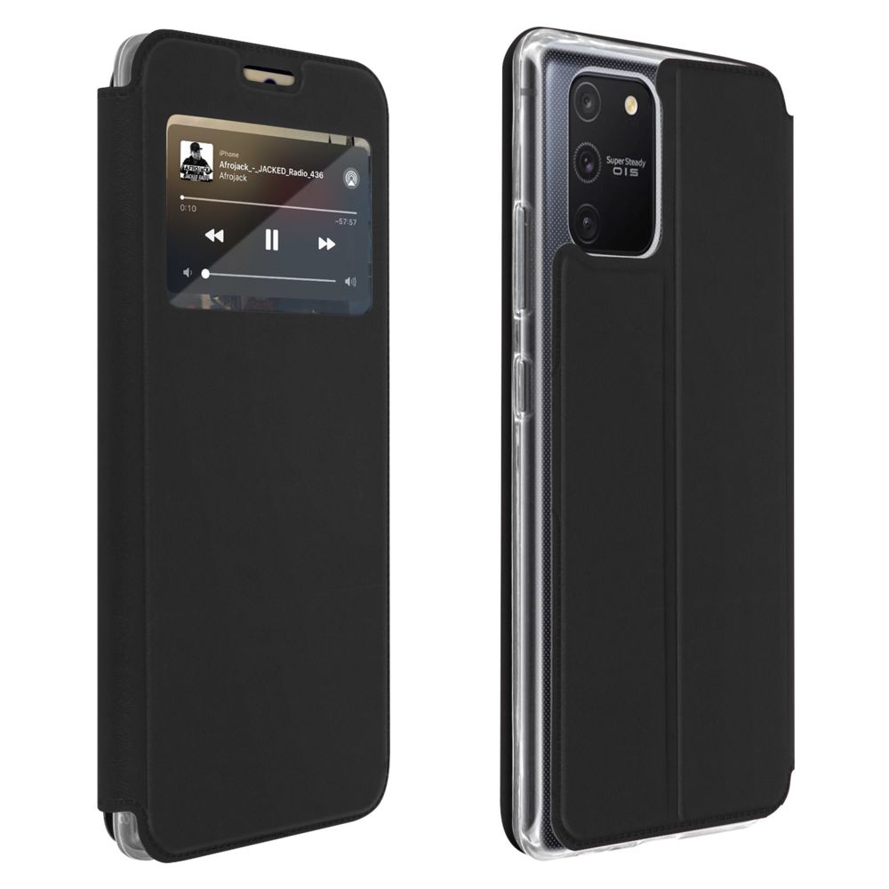 Avizar - Housse Samsung Galaxy S10 Lite Étui Fenêtre Porte-carte Support Vidéo Noir - Coque, étui smartphone