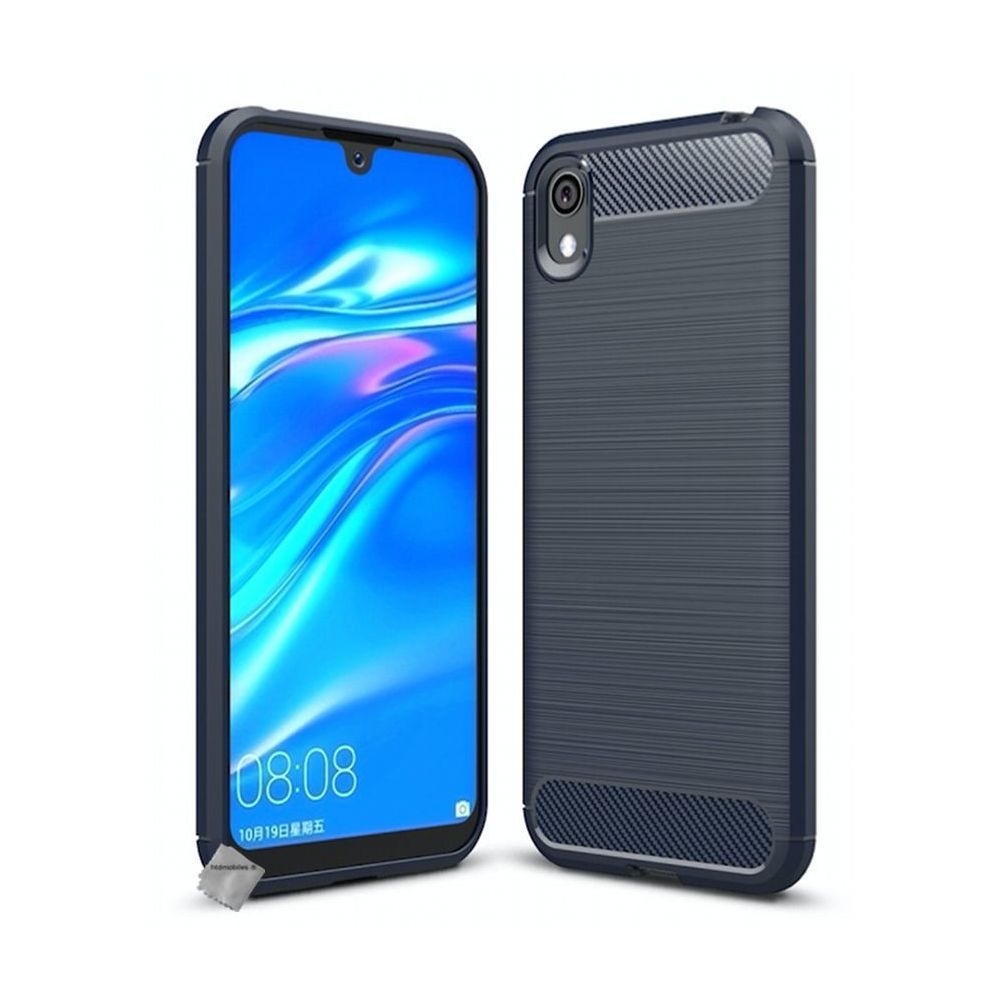 Htdmobiles - Housse etui coque silicone gel carbone pour Huawei Y5 (2019) + film ecran - BLEU FONCE - Autres accessoires smartphone