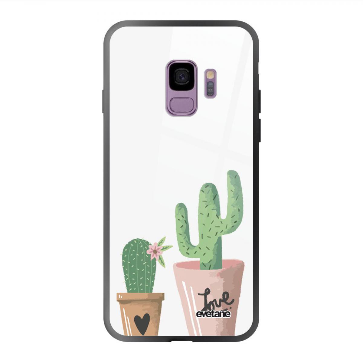 Evetane - Coque Galaxy S9 soft touch noir effet glossy Cactus Love Design Evetane - Coque, étui smartphone