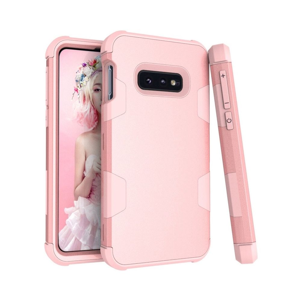 Wewoo - Coque Renforcée antichoc en silicone de couleur contrastée + PC pour Galaxy S10e or rose - Coque, étui smartphone