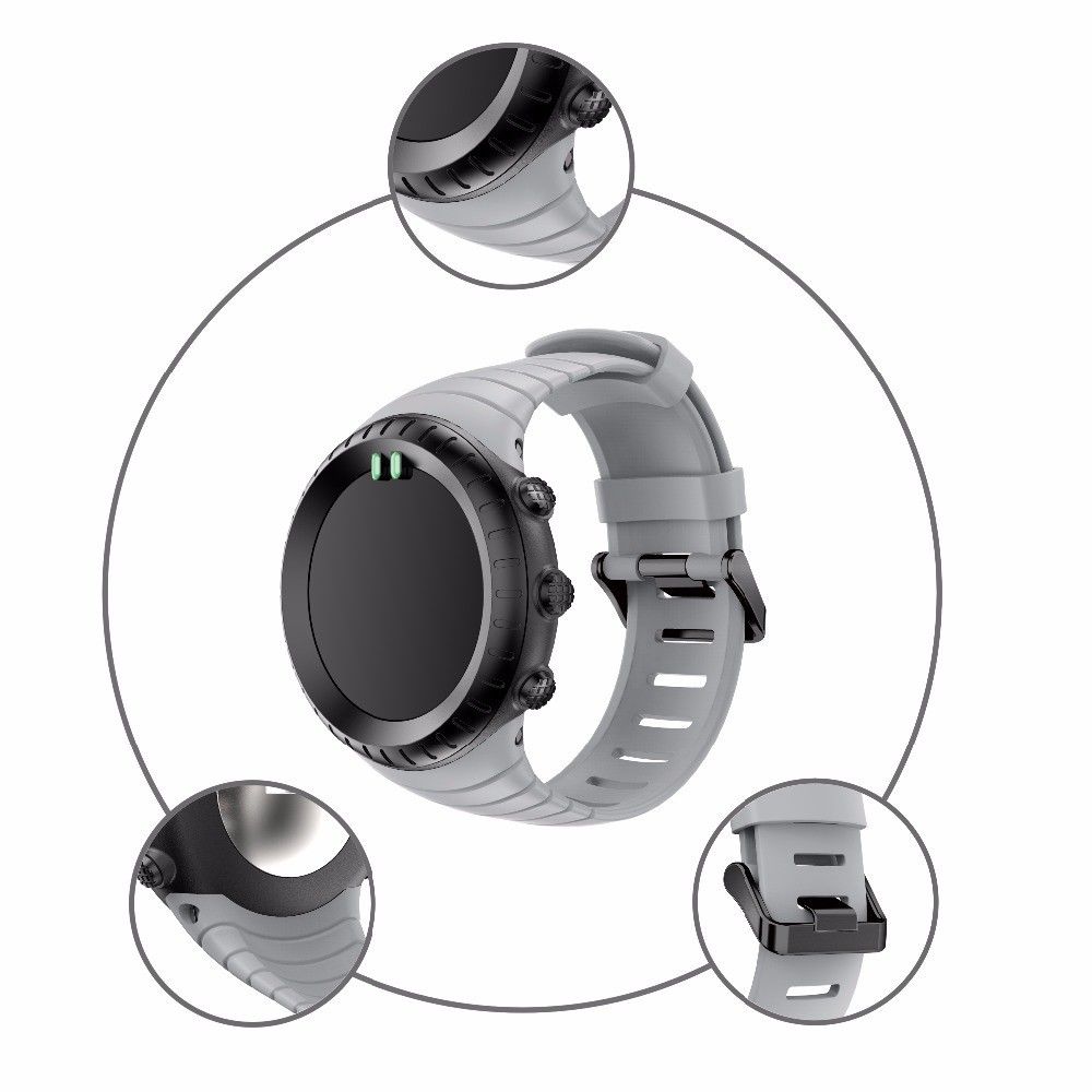 marque generique - Bracelet en silicone gris pour votre Suunto Core - Accessoires bracelet connecté