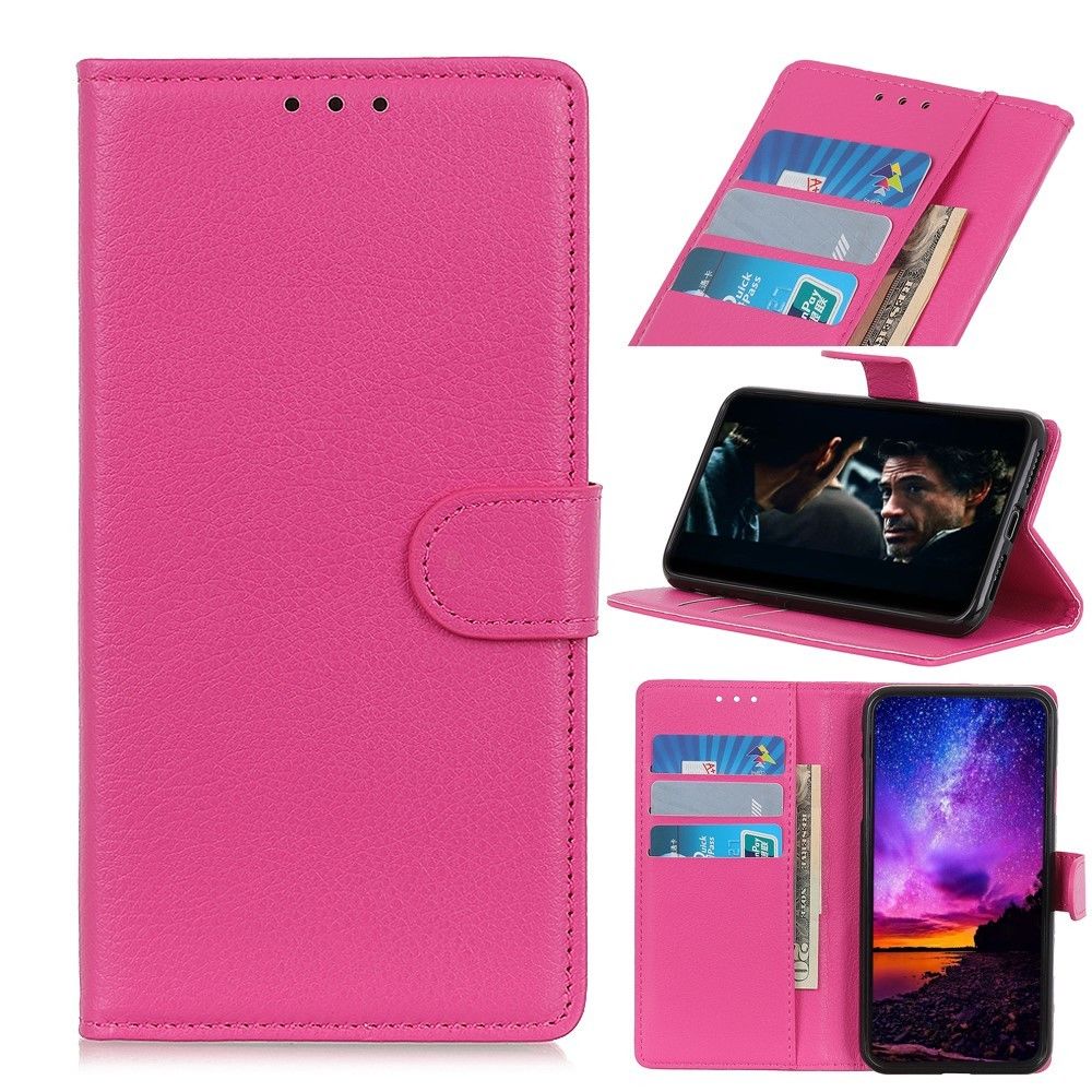 Generic - Etui en PU avec support rose pour votre Samsung Galaxy A41 - Coque, étui smartphone