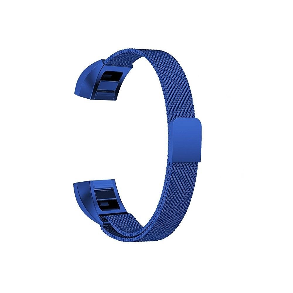 Wewoo - Bracelet pour montre connectée Dragonne magnétique en acier inoxydable FITBIT AltaTaille Grand170-236mm Bleu - Bracelet connecté