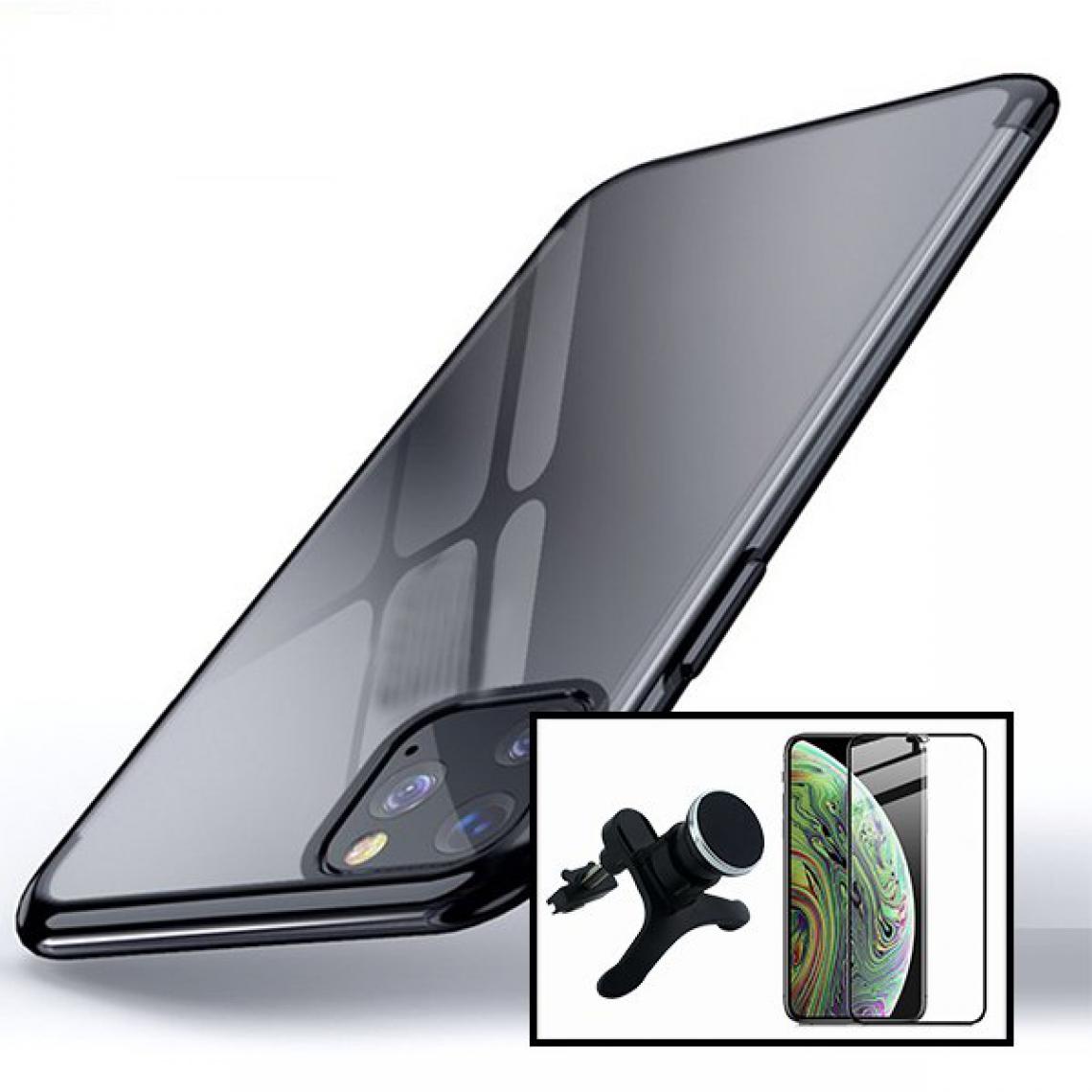 Phonecare - Kit Film de Verre Trempé 5D à Couverture Complète + Coque SlimArmor + Support Magnétique de Voiture Renforcé pour iPhone 13 Pro Max - noir - Coque, étui smartphone