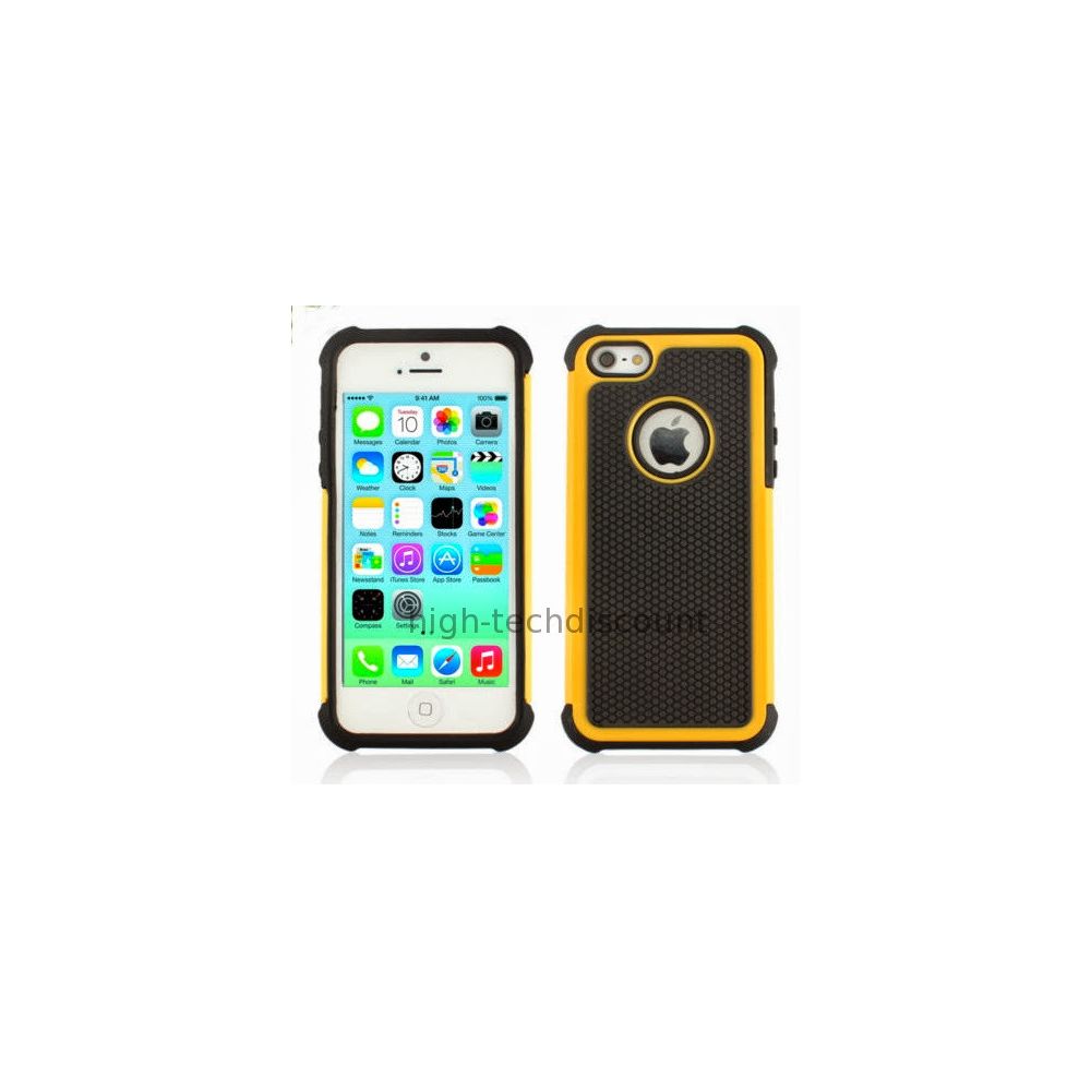 Htdmobiles - Housse etui coque anti choc rigide pour Apple iPhone 5C + film ecran - JAUNE - Autres accessoires smartphone