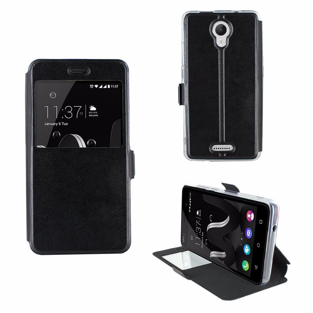 Inexstart - Etui Rabattable Noir Avec Ouverture Ecran pour Wiko Jerry 2 - Autres accessoires smartphone