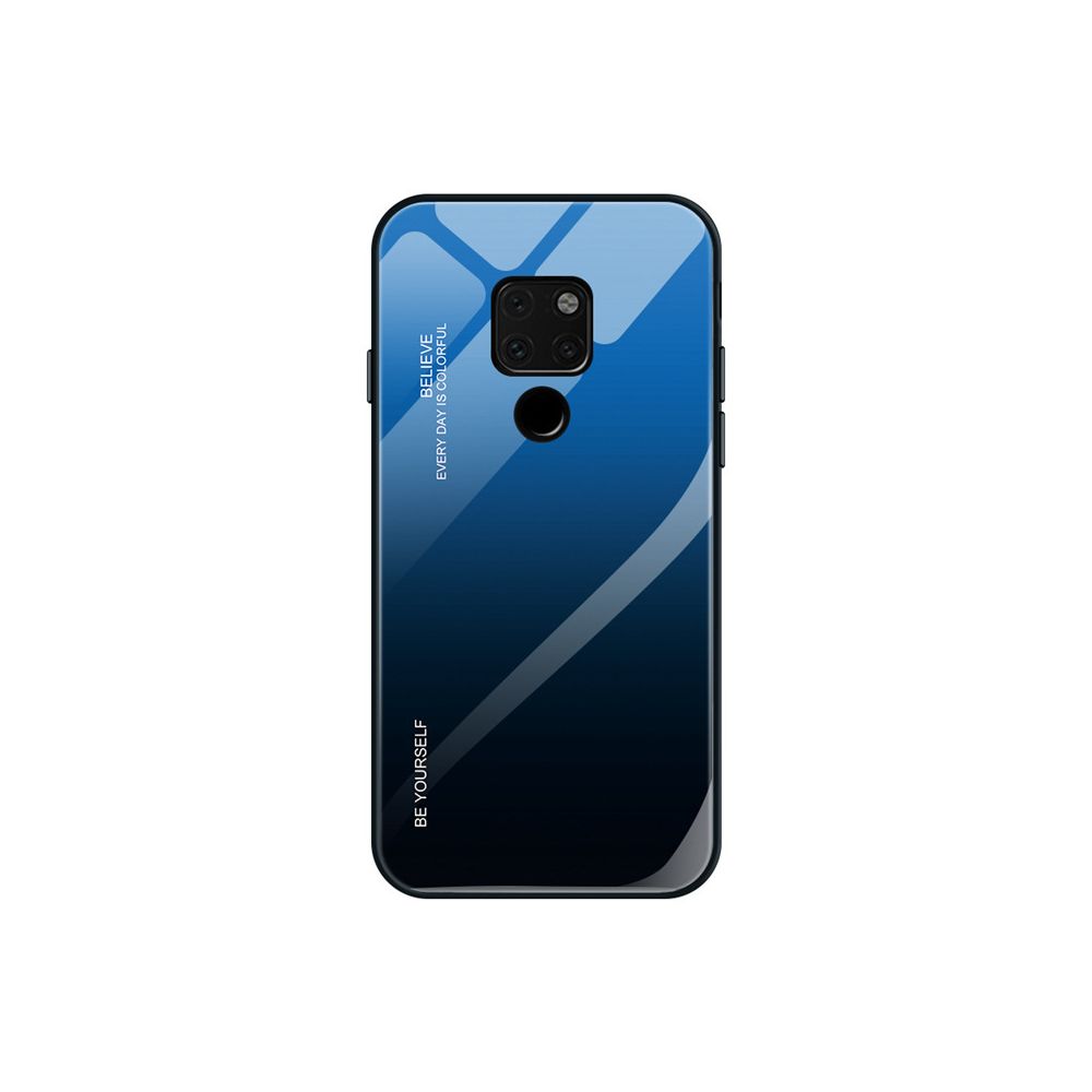 marque generique - Coque en Verre à gradient Anti-rayures pour Huawei P30 - Bleu&Noir - Autres accessoires smartphone