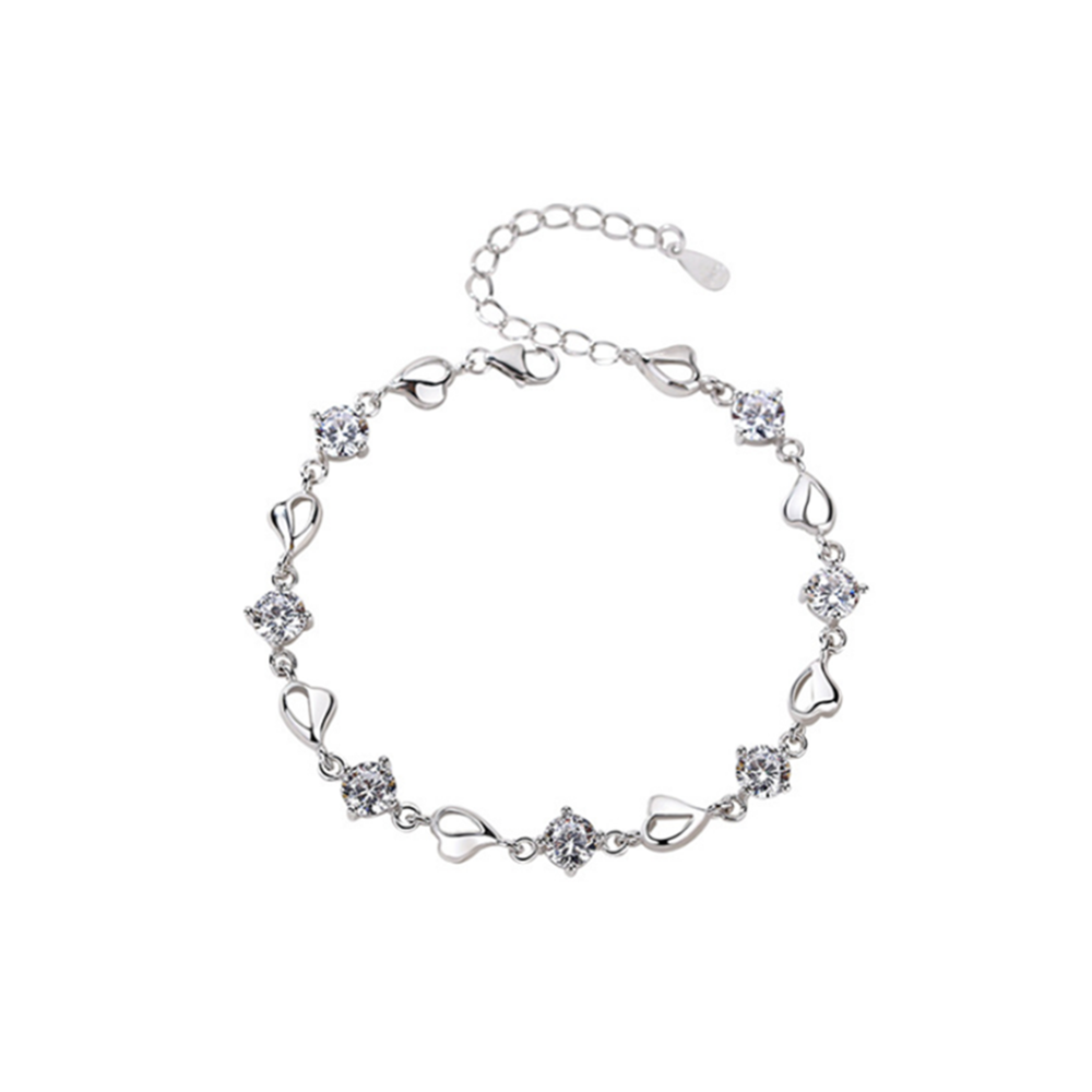 marque generique - YP Select Bracelet zircon cubique Lady S925 Bracelet coeur réglable - Sl0065 S925 - Bracelet connecté