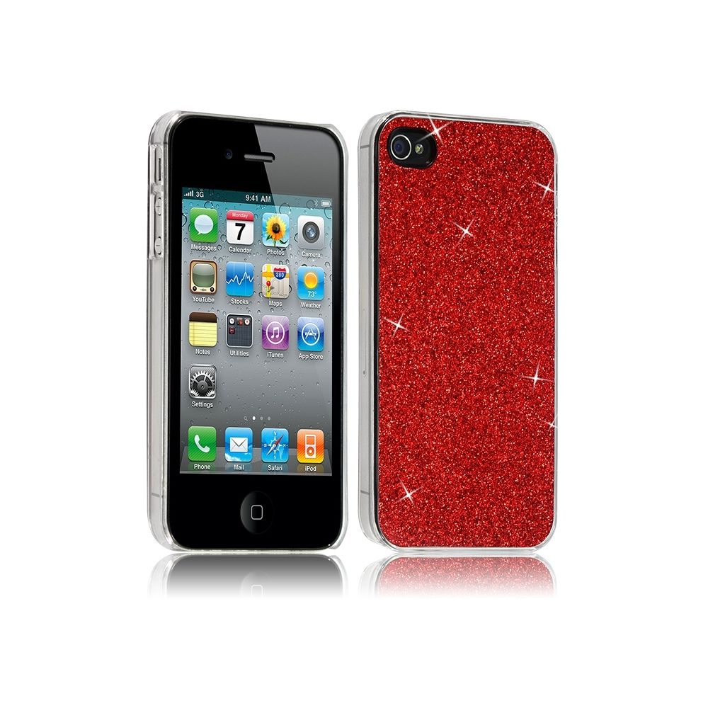 Karylax - Housse Etui Coque Rigide pour Apple iPhone 4/4S Style Paillette Couleur Rouge - Autres accessoires smartphone