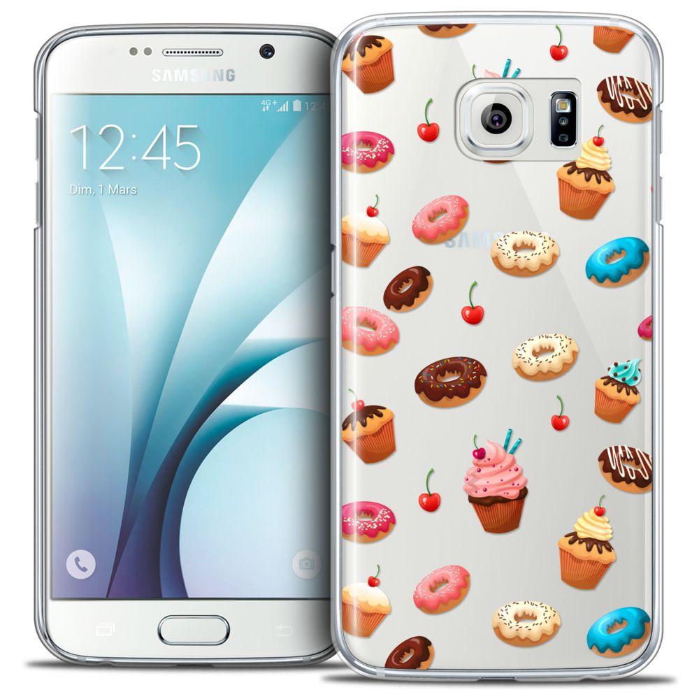 Caseink - Coque Housse Etui Samsung Galaxy S6 [Crystal HD Collection Foodie Design Donuts - Rigide - Ultra Fin - Imprimé en France] - Coque, étui smartphone