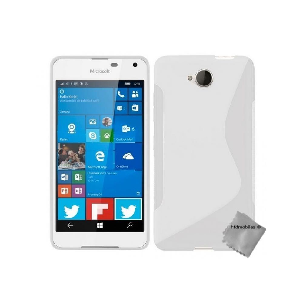 Htdmobiles - Housse etui coque pochette silicone gel fine pour Microsoft Lumia 650 + film ecran - BLANC - Autres accessoires smartphone