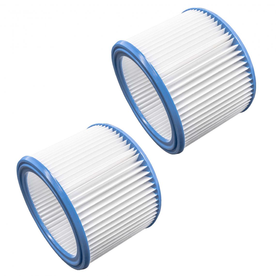 Vhbw - vhbw Set de filtres 2x Filtre plissé compatible avec Nilfisk / WAP Attix 550-01, 550-11 aspirateur à sec ou humide - Filtre à cartouche - Accessoire entretien des sols