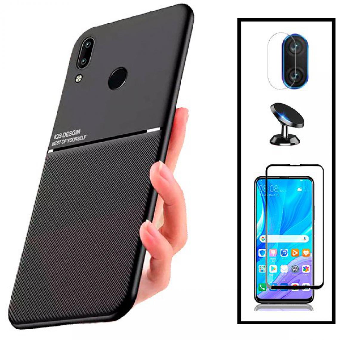 Phonecare - Kit Coque Magnetic Lux + 5D Full Cover + Support de Voiture Magnétique - Huawei P Smart Plus 2019 - Coque, étui smartphone