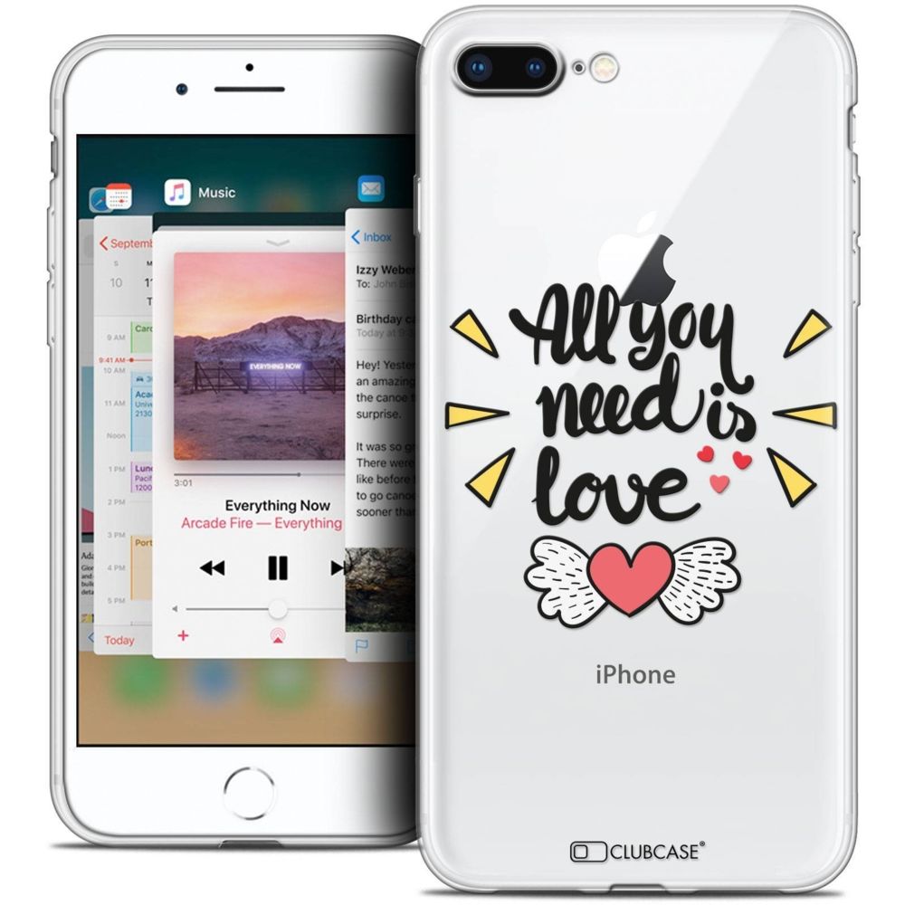 Caseink - Coque Housse Etui Apple iPhone 8 Plus (5.5 ) [Crystal Gel HD Collection Love Saint Valentin Design All U Need Is - Souple - Ultra Fin - Imprimé en France] - Coque, étui smartphone